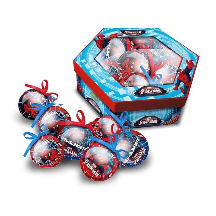SPIDERMAN Lot de 7 boules de noël 7,5 cm rouge et bleu Cdiscount Maison