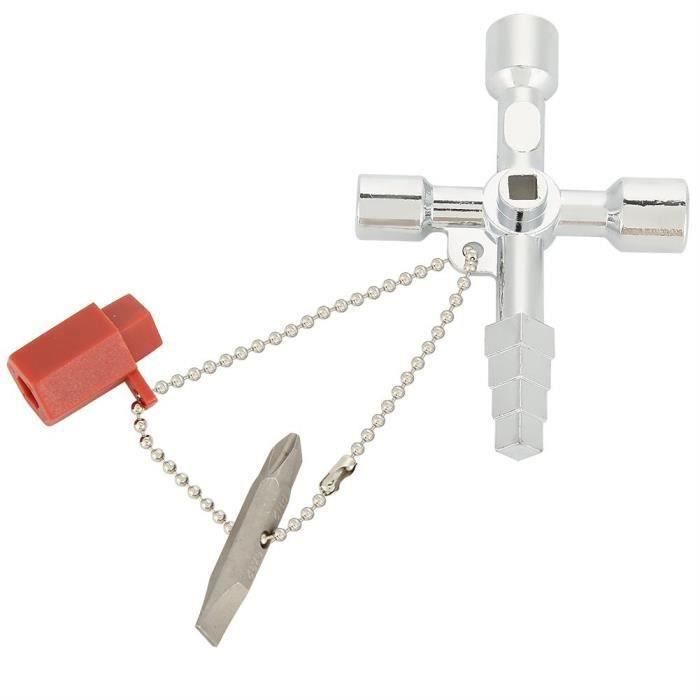 GFUEIGJ 2 Pièces Clé de Construction Universel, Clé Architecte en Alliage de Zinc Clés Architecte avec Mesure Cylindrique e Décapsuleur Clés Passe Partout pour Mesure Ouvrir Porte Fenêtre
