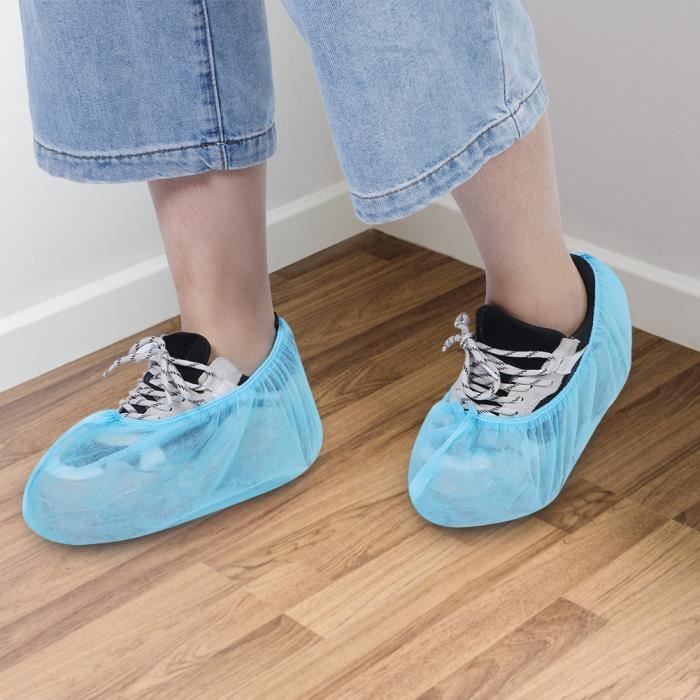 HURRISE Couvre-chaussures anti-poussière 100pcs Couvre-chaussures jetables  non tissés electromenager accessoires Bleu clair - Cdiscount