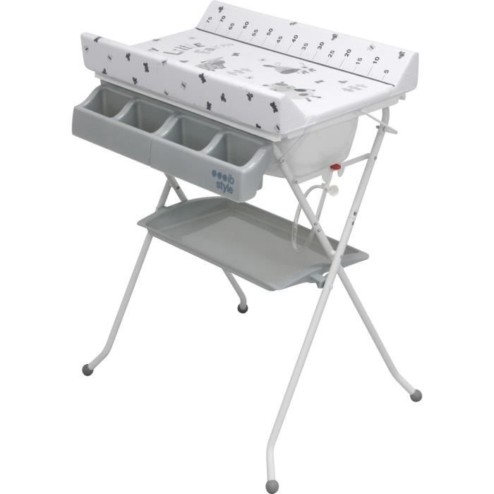 ib style®ISA Table à langer avec baignoire Matelas Commode Bébé