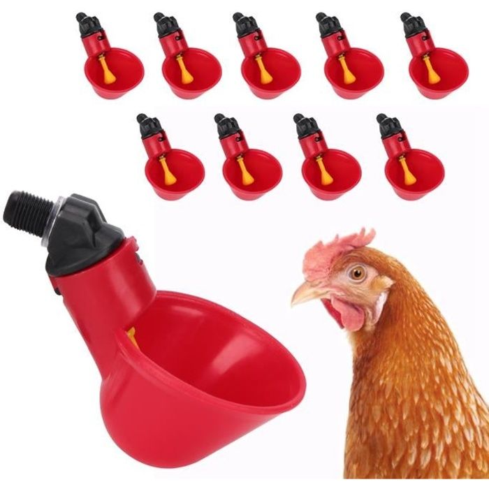 Kit Abreuvoir Automatique Pour Poules – 6 Gobelets + Foret 10mm, Abreuvoir Volaille Anti-Fuite Pour Poulets, Canards, Oies