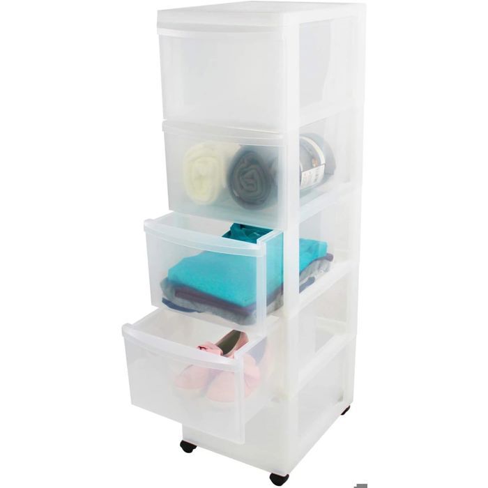 Iris Ohyama Tour De Rangement Roulettes 5 Tiroirs Design Chest