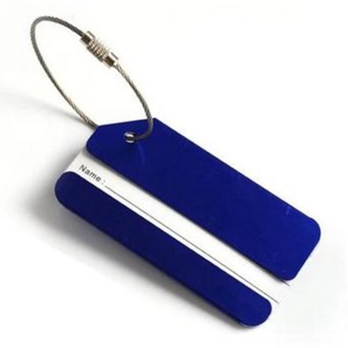 Étiquette Bagage En Alliage Aluminium - 5 Couleurs, Avec Corde PVC Et Porte-Nom, Anti-Perte