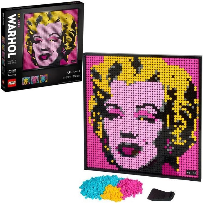 LEGO® ART 31197 Andy Warhol's Marilyn Monroe, Poster Mural, Loisirs Créatifs Adultes, Décoration Chambre ou Maison