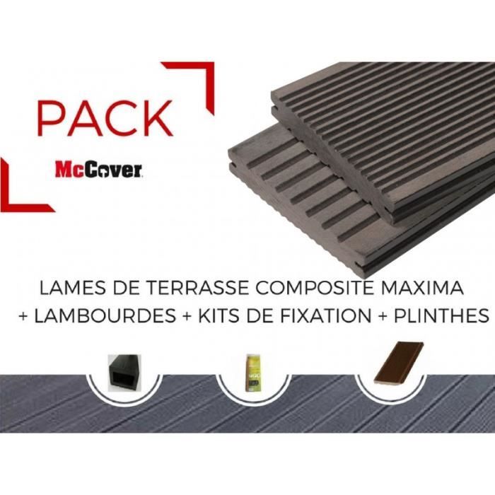 Pack Lame De Terrasse Composite Maxima Accessoires 3600 Mm L 360 Cm L 14 Cm E 22 Mm Brun Rouge Achat Vente Revetement En Planche Pack Lame De Terrasse Compo Cdiscount