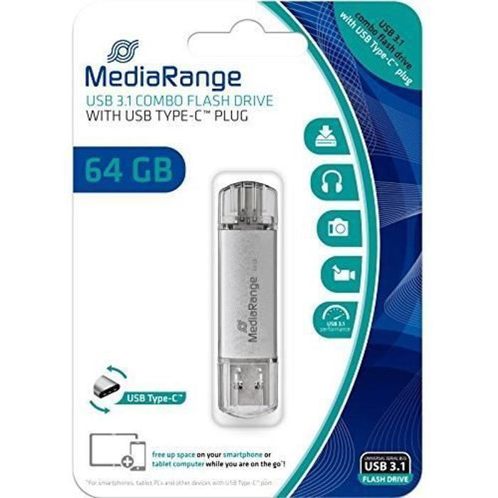 MediaRange combo Clé USB USB 3.1 / USB C - vue 3