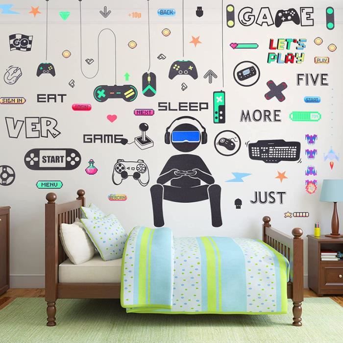 Stickers Muraux de Jeu-Gamer Contrôleur Jeu Vidéo Muraux Autocollants  Décorations - Cdiscount Maison