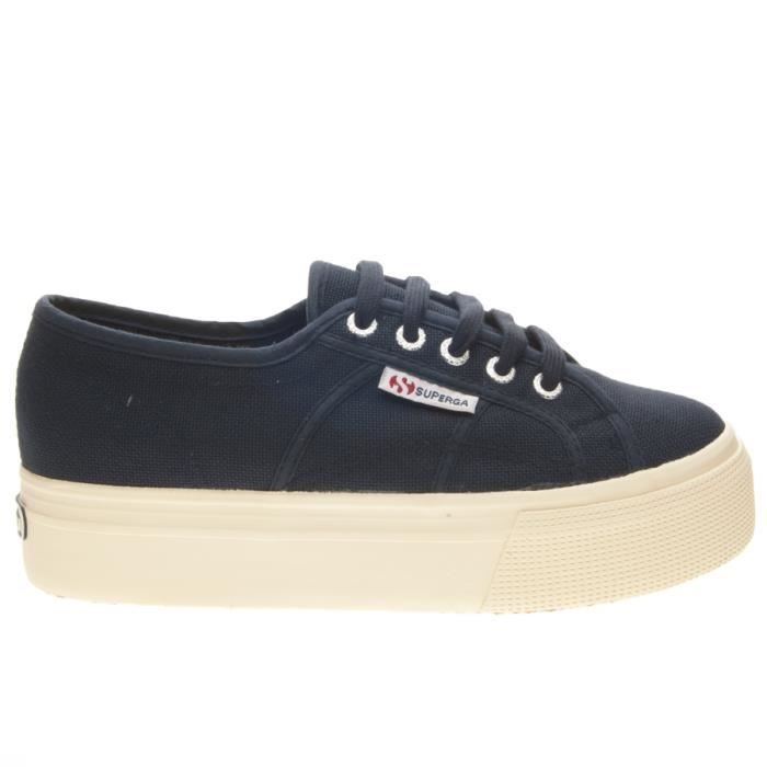 Basket Superga Linea UP And Down - SUPERGA - 2790 A Cotu - Full Black - Rond - Femme - Adulte - Lacets