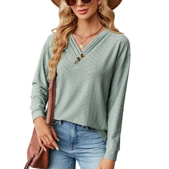 Pull Femme Seven For All Mankind Taille L – Col V, Manches Longues, Gris, Laine/coton (occasion)