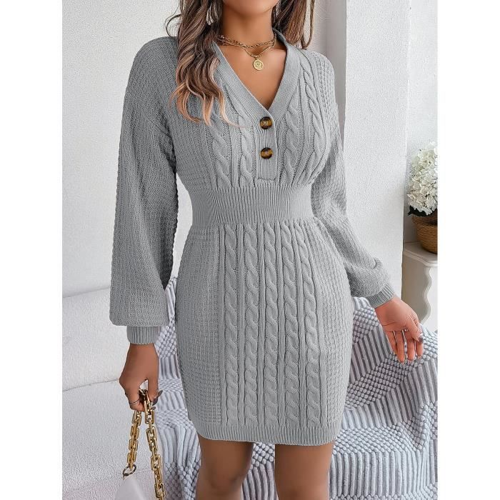 Robe pull new arrivals col v femme