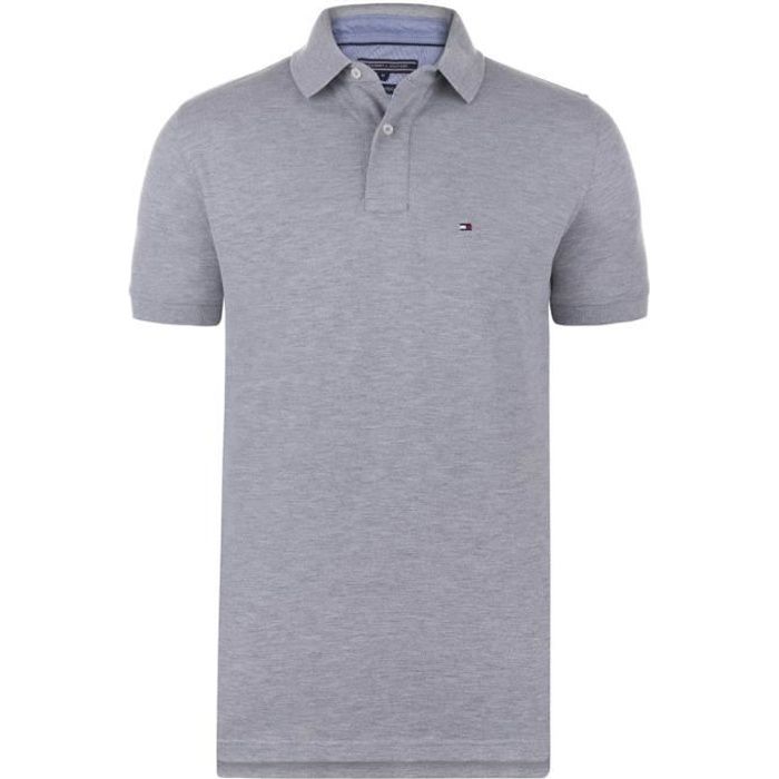 Polo tommy hilfiger homme gris deals