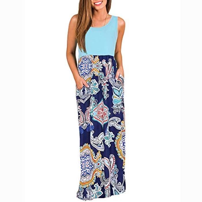 Robe Vrll0 Longue D Invite De Mariage D Automne De Robes De Suer Axi Taille 36 Bleu Achat Vente Robe Cdiscount