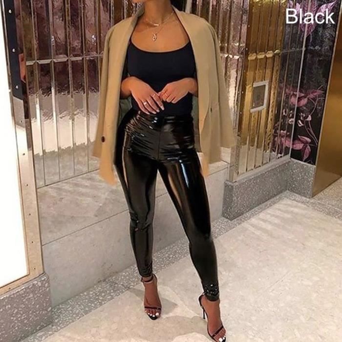 Pantalon top cuir moulant
