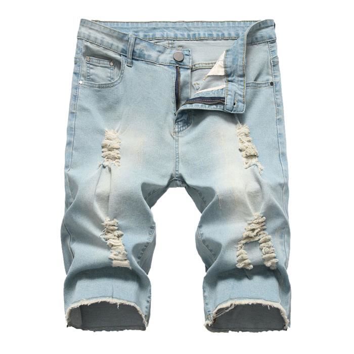 Short J Crew homme 34 x 9 bleu chino coton stretch plat devant flex