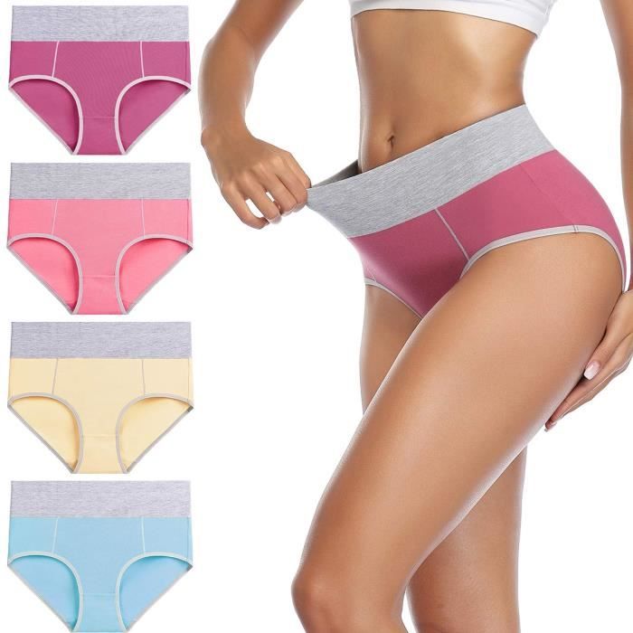 Culottes Taille Haute Pour Femmes - Lot De 6 - 93% Coton, 7% élasthanne - Confortables, Douces, Pour Tous Les Jours