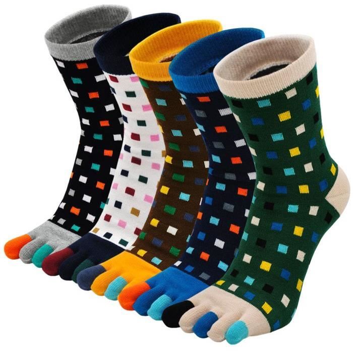 Chaussettes 5 Doigts Homme Chaussettes Orteils Séparés, Sport Chaussette  Doigt de Pied Homme Chaussette Five Fingers, 39-45 Multicolore - Cdiscount  Prêt-à-Porter