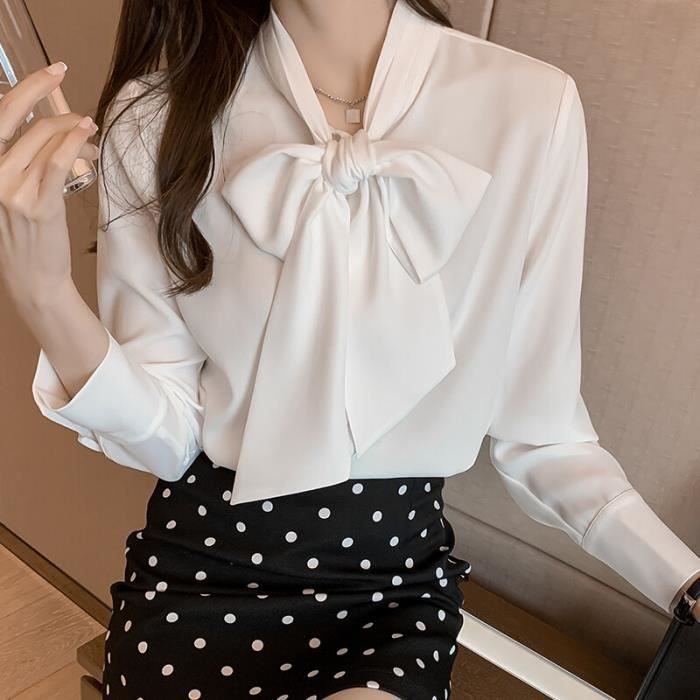 Chemise Chemise en mousseline de soie pour femme haut manches
