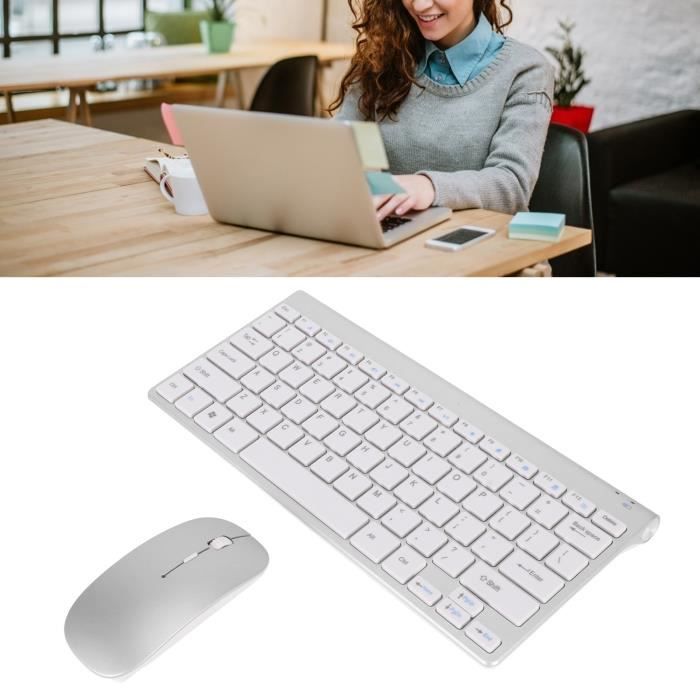 OMABETA Kit de souris clavier sans fil intelligent Kit clavier et souris sans fil intelligent informatique clavier Argent