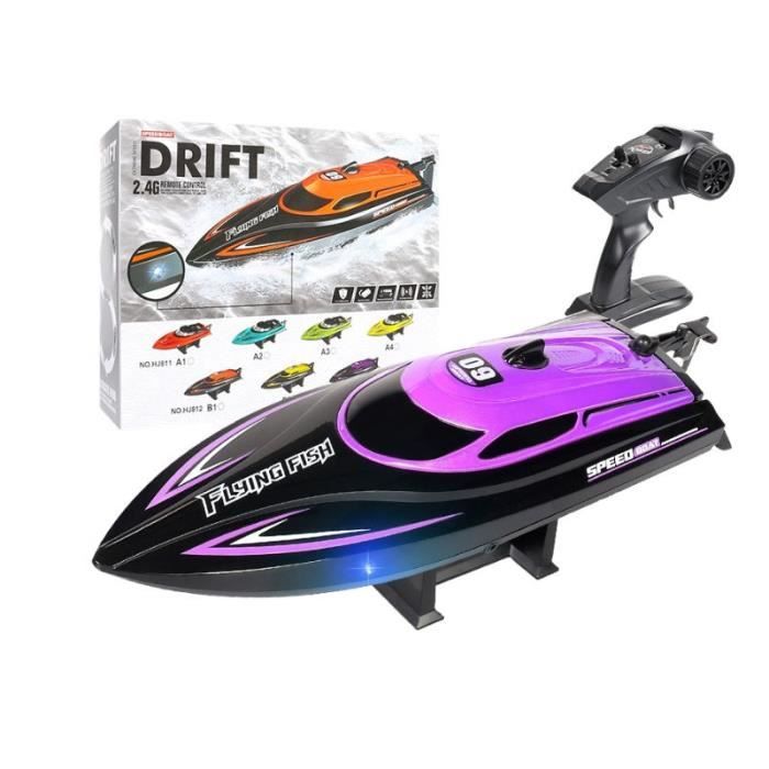Bateau Télécommandé Électrique Haute Vitesse 25km/h - Radiocommandé Étanche Avec LED Et Modes Multiples