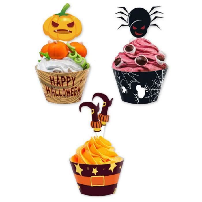 48pcs 4 Ensembles Theme Gateau Decoration Wraps Cartoon Cupcake Wrappers Toppers Partie Figurine Decor De Gateau Cdiscount Maison
