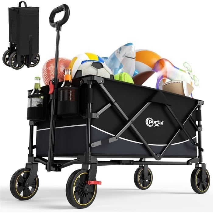 Chariot De Plage Pliable Chariot De Transport Pliable XXL Timber Ridge - 135L 100kg | Roues Tout Terrain Plage Camping Chariot Plage Camping