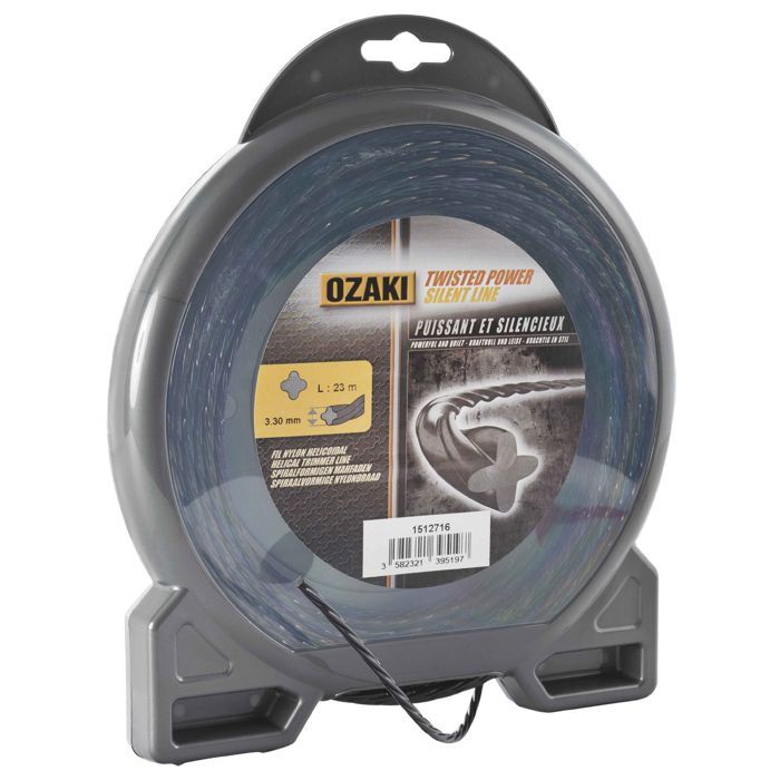 JARDIN PRATIC Fil nylon hélicoidal premium line OZAKI pour tondeuse Ø 3 3 mm
