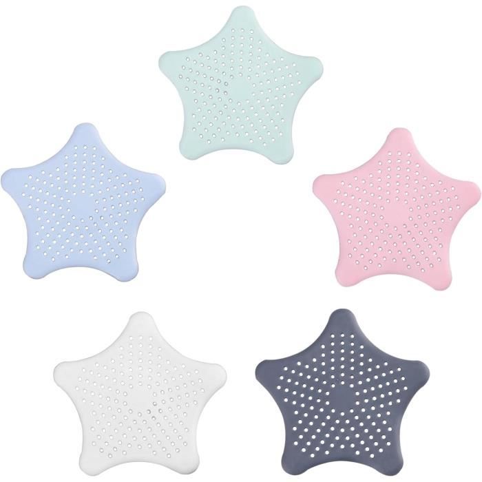 Filtre évier Et Lavabo - 2 Pièces - Forme Toile D'araignée Souple - Avec Ventouse - Anti-cheveux - Pour Salle De Bain Et Cuisine - Beige - 2