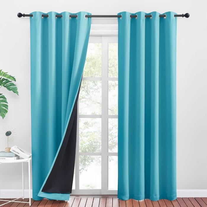 Rideau a oeillets 140 x 260 cm polyester isolant thermique Icemount Noir