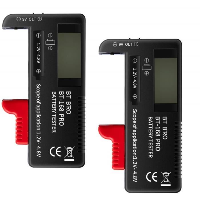 Testeur De Piles BT-168 Pro Numérique LCD - Compatible AAA, AA, C, D, 9V, Piles Bouton (CR2032, Etc.)