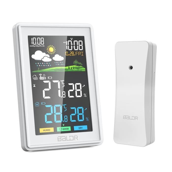 Thermomètre Hygromètre Digital Solaire - Sans Pile, Alimenté Par Lumière, Grand écran LCD, Précision Température/humidité