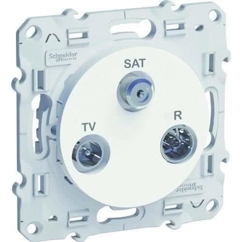 SCHNEIDER ELECTRIC Prise TV / SAT / FM Odace blanc - Achat / Vente prise  SCHNEIDER ELECTRIC Prise TV / SAT / FM Odace blanc - Cdiscount