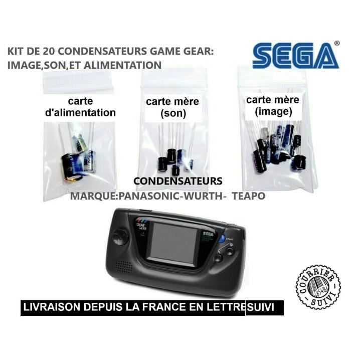 SEGA GAME GEAR CAPKIT de 20 condensateurs son image alimentation