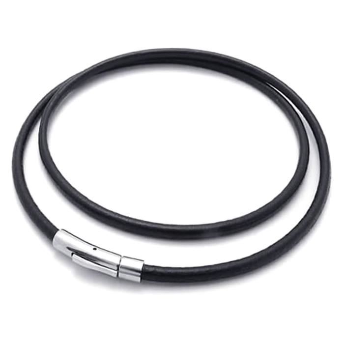Cordon cuir collier homme