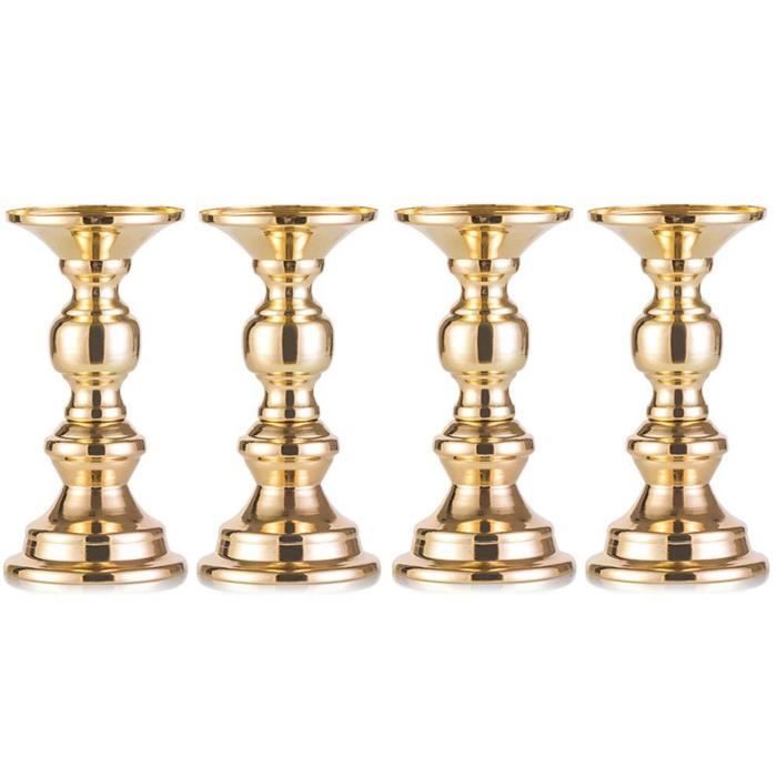 Bougeoirs Pour Couronne De L'Avent - Lot De 4 En Métal Or, 8 Cm De Diamètre