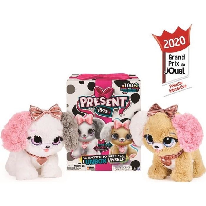 PRESENT PETS Surprise Fancy Pups - 6051197 - Peluche chien interactif et sonore - Jeu Jouet enfant - Unboxing - Modèle aléatoire