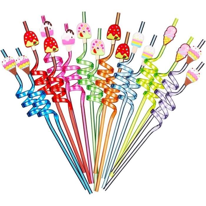 Behiruch 60 Pièces Dur Pailles en Plastique, Paille Bubble tea Réutilisables Coloré, 23cm Paille noel, Convient pour smoothies, Cocktails, Jus et Boissons Chaudes