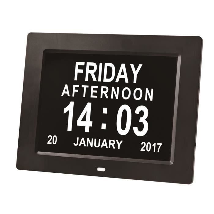 LCD Horloge Numérique Calendrier Avec Date JEt Heure Non Abrégée Auto