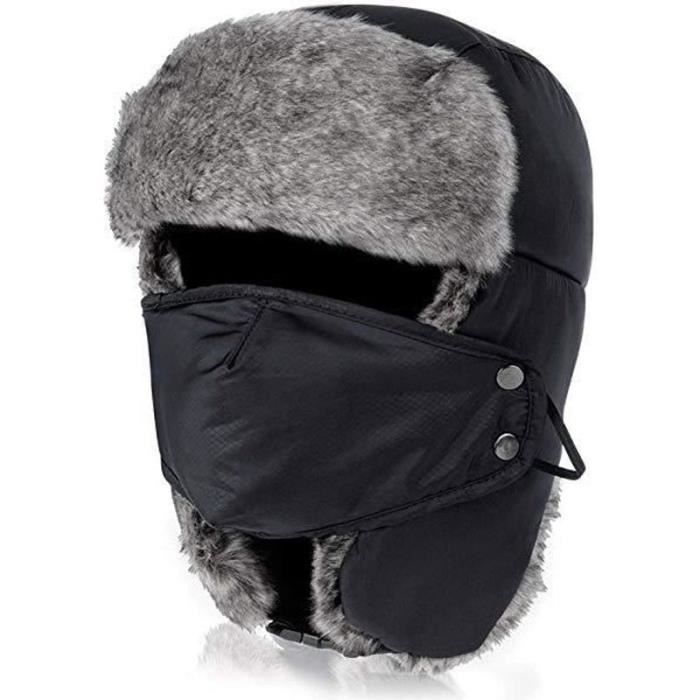 Chapka Hiver Chaud Homme Femme - Bonnet Trappeur Russe Avec Cache-Oreilles En Fausse Fourrure, Bonnet Aviateur Ajustable Et Ultra Confortable