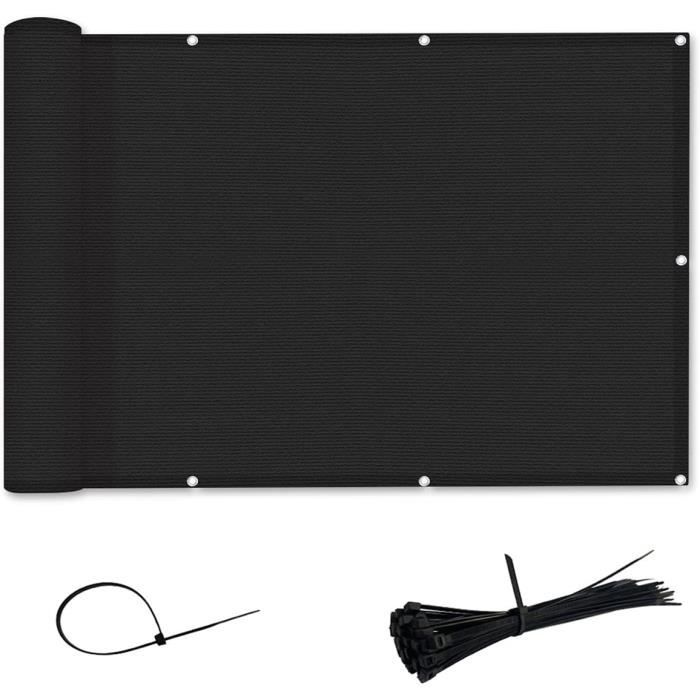 Brise Vue Brise Vent Balcon Appartement Jardin Gris H.1,2 X L.2,5 M Avec Attaches Résistant Aux