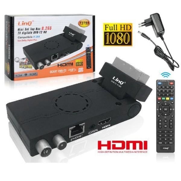 Décodeur TNT HD DVB-T2 – Avec Port USB, Sortie HDMI Et Péritel – Pour Vieux Téléviseurs – Format Compact 15 X 10 X 5 Cm
