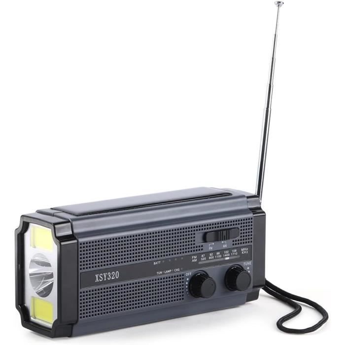 Radio Solaire AM/FM/NOAA Avec Lampe Torche - Rechargeable 11200 MAh, Pour Urgences, Randonnée