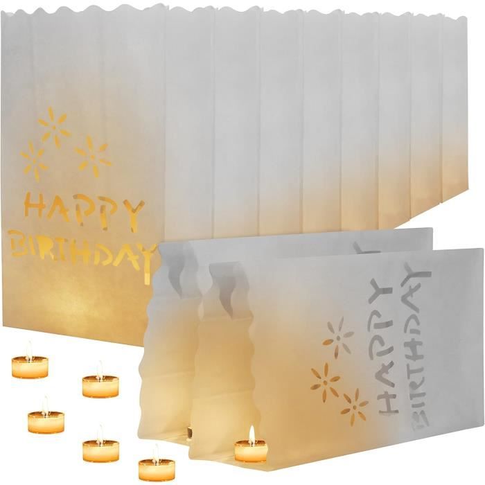Photophore Papier Blanc Kurtzy - Lot De 10 - Lanterne 