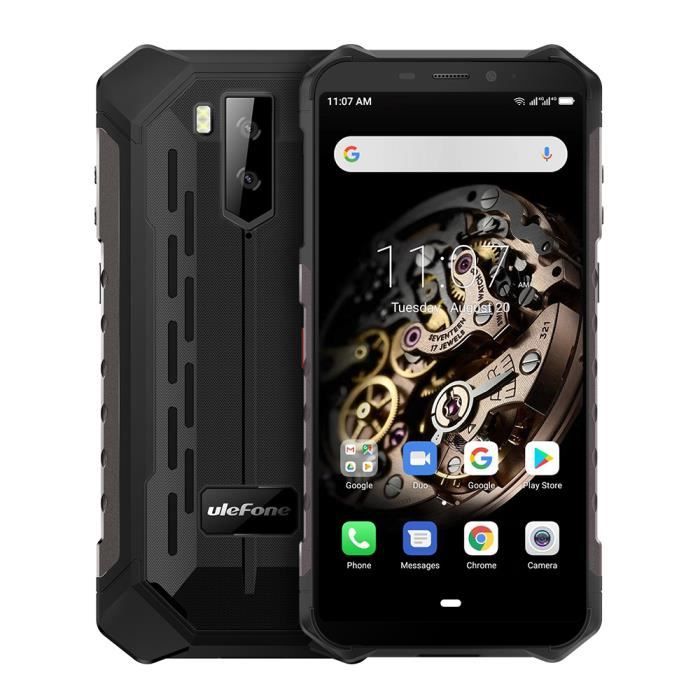 Achat T&eacute;l&eacute;phone portable Ulefone Armor X5 (2019) 4G Smartphone 3Go + 32Go Android 9.0 ip68 Robuste Etanche 5.5'' Batterie 5000mAh Double SIM Face ID Noir pas cher