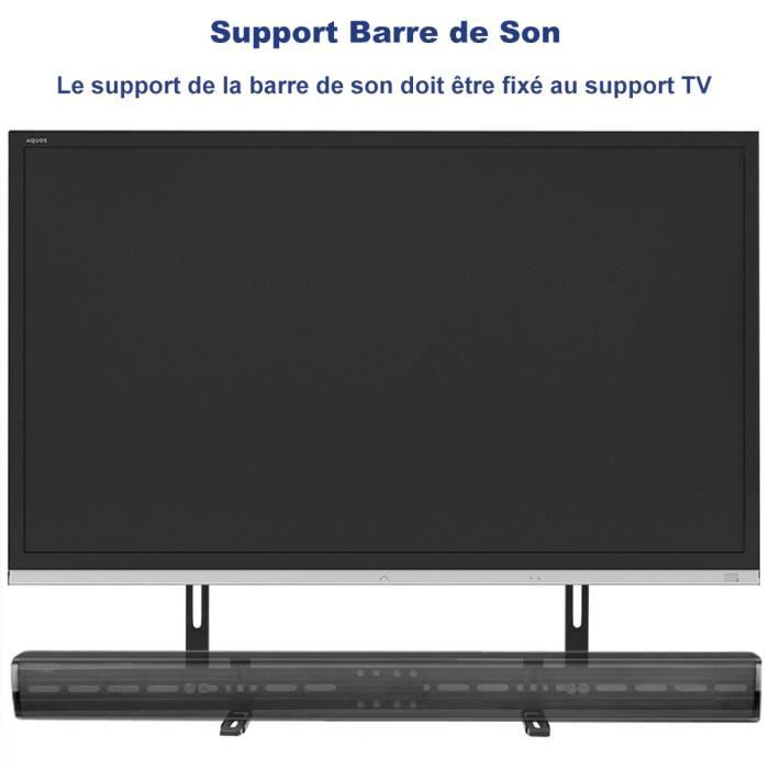 Support Barre de Son - Universel - Fixation TV - VESA 100x100 à 700x400mm - Charge Max 6kg - Métal Noir