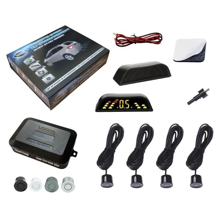 Kit Radar De Recul Voiture - 4 Capteurs Gris Foncé Avec Afficheur Et Buzzer - Neuf