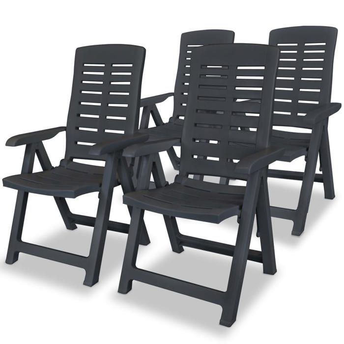 vidaXL Chaises de Jardin Inclinables Plastique
