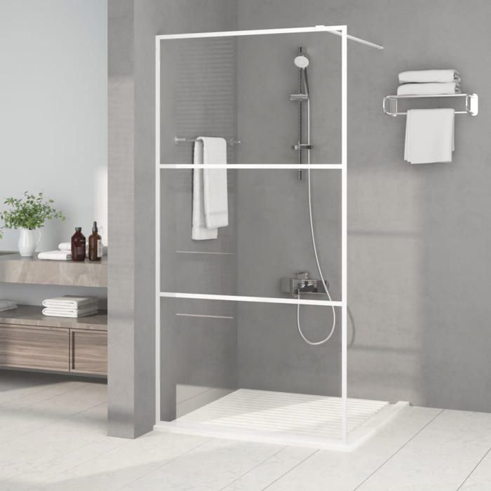 vidaXL Paroi de Douche Ecran Cloison Cabine de Douche Salle de Bain Intérieur Résistance aux Eclaboussures Blanc 100x195 cm 152122