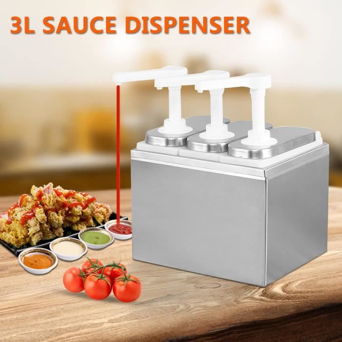 VINGVO Distributeur De Sauce Inox Pompe À Ketchup Moutarde Mayo