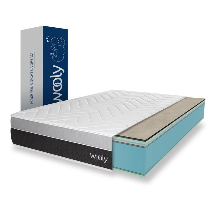 Matelas Wooly Level 140x200 Cm - Mousse Gel Mémoire Forme 24cm