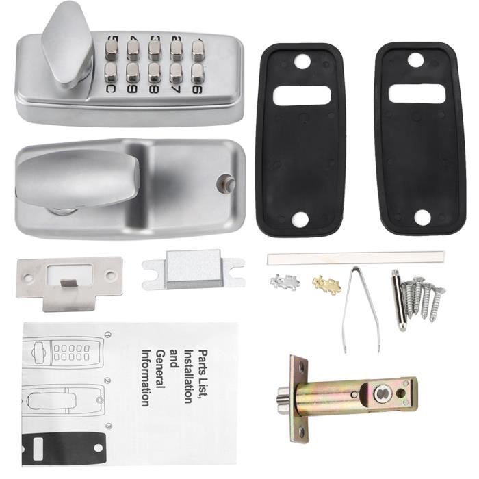 Cadenas à Combinaison 5 Chiffres Ailoocedi - Alliage Zinc Pour Casier, Salle De Sport, École (Argent)